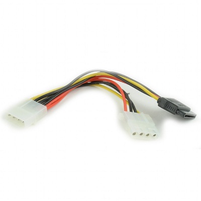 SATA Power Cable - 0.135m - Cablexpert CC-SATA-PSY2, 135mm, Y-shaped power supply cable: SATA Power+Molex female to Molex male photo 1