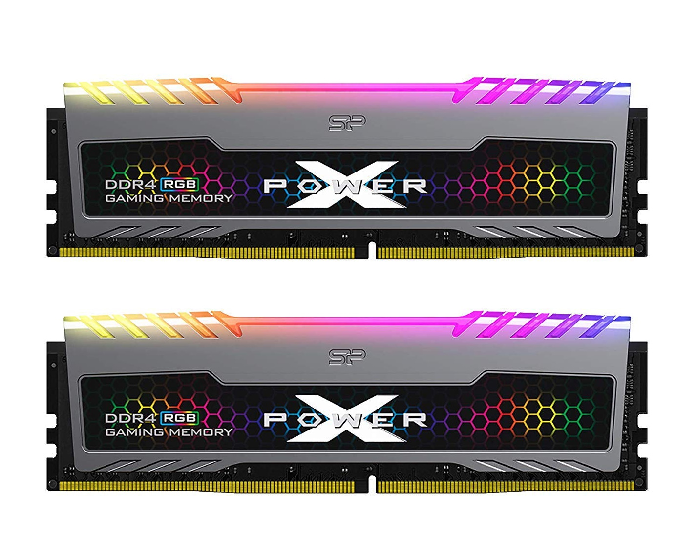 16GB (Kit of 2*8GB) DDR4-3200 Silicon Power XPOWER Turbine RGB DDR4 Gaming UDIMM, PC25600, CL16, 1Gx8, 1.35V, Intel® XMP, Up to 10-layer PCBs, Large heat spreader, Dynamic thermal heatsink mechanism photo 1
