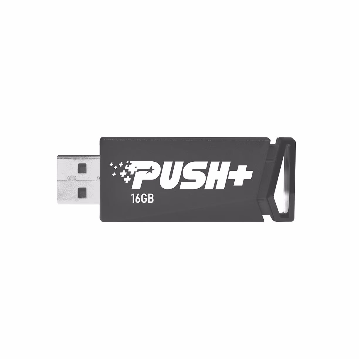 16GB USB3.2 Patriot PUSH+ Black, Capless design, Light weight of 10g (Read 45 MByte/s, Write 18 MByte/s) 