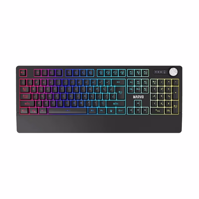 Tastatura Gaming MARVO K660, Wired US LED Rainbow, Black 