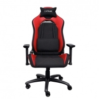 Trust Gaming Chair GXT 714R Ruya - Black/Red, breathable fabric/PU leather on the sides, 3D armrests, Class 4 gas lift, 90°-180° adjustable backrest, Strong and robust metal base frame, Including removable and adjustable lumbar and neck cushion, Durable d