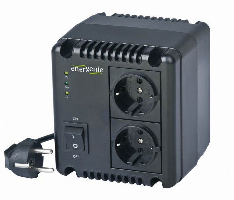 EnerGenie EG-AVR-1001, 1000VA (600W), Automatic AC voltage regulator and stabilizer, 2x Schuko outlets photo 1