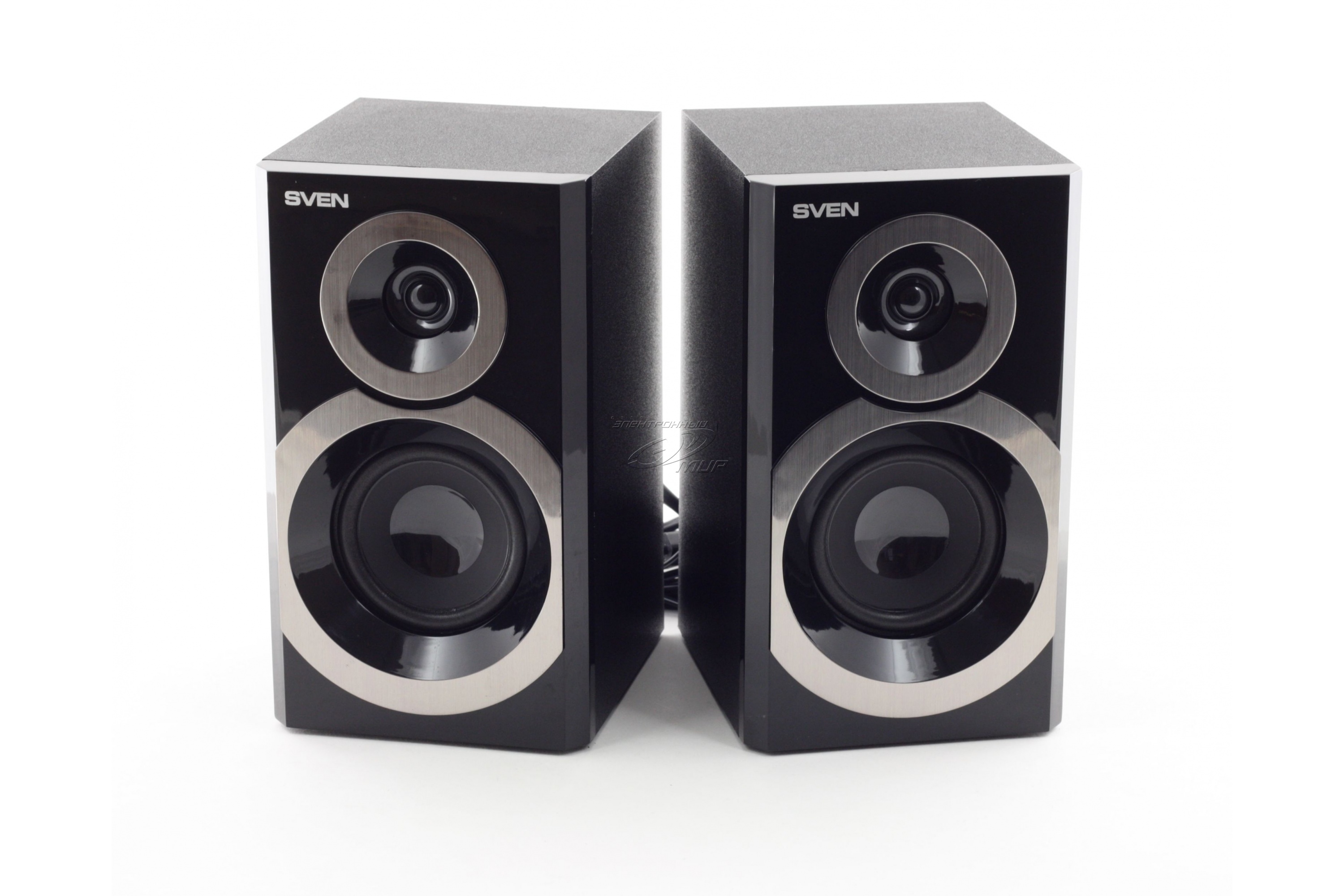 SVEN SPS-619 Black,  2.0 / 2x10W RMS, headphone jack, wooden, (3”+1”) photo 2