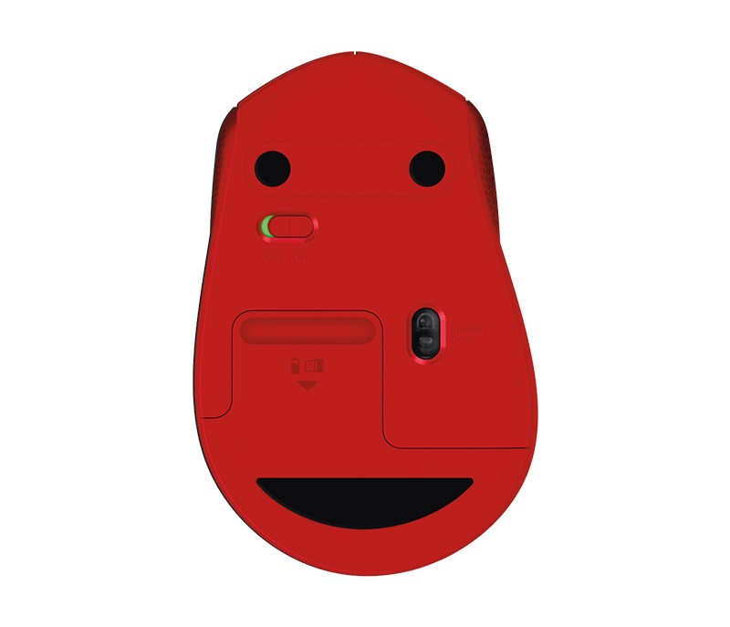 Logitech Wireless M330 Silent Plus, Optical Mouse for Notebooks, nano receiver, Red photo 5