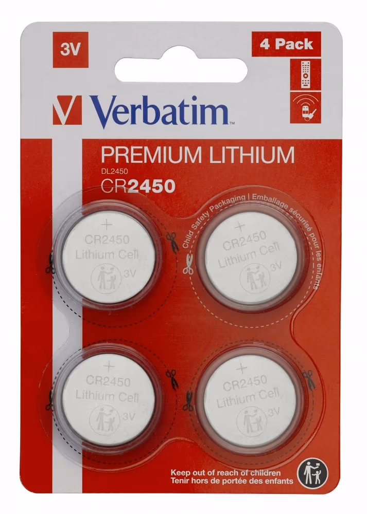 Baterie cu litiu Verbatim CR2450 3V, 4 Pack