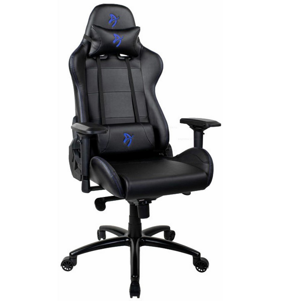 Fotoliu Gaming AROZZI Verona Signature PU / 120-130kg / 165-190cm /  Black/Blue logo photo 1