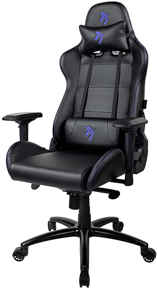 Fotoliu Gaming AROZZI Verona Signature PU / 120-130kg / 165-190cm /  Black/Blue logo photo 3