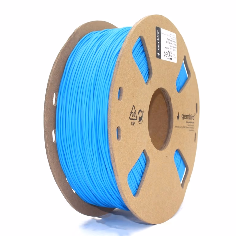 Gembird TPE flexible filament, Blue, special thermopolymer allows to obtain materials similar to rubber, 1.75mm, 1kg