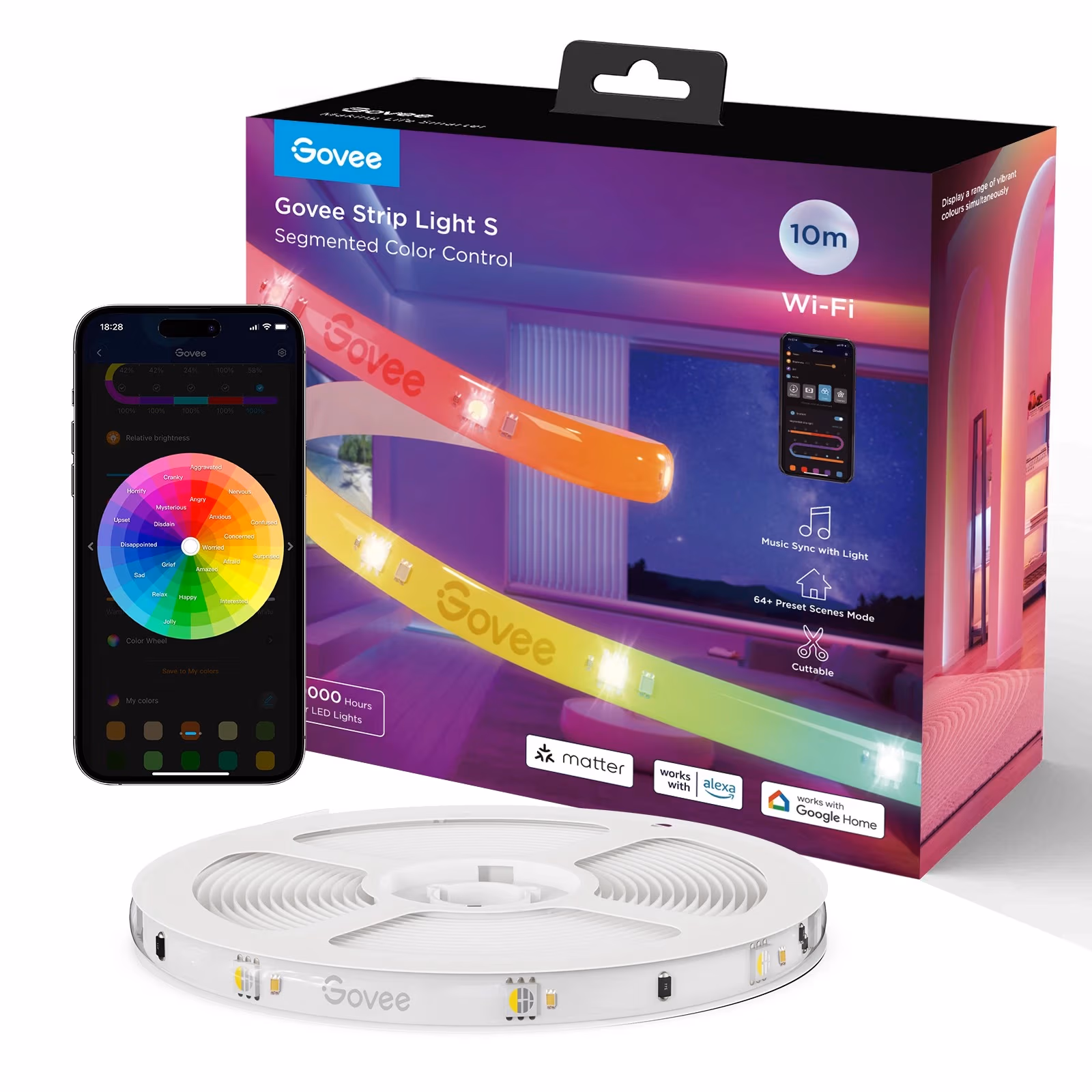 Светодиодная лента GOVEE RGBIC S LED / 10m / Multicolor / Wi-Fi / Bluetooth