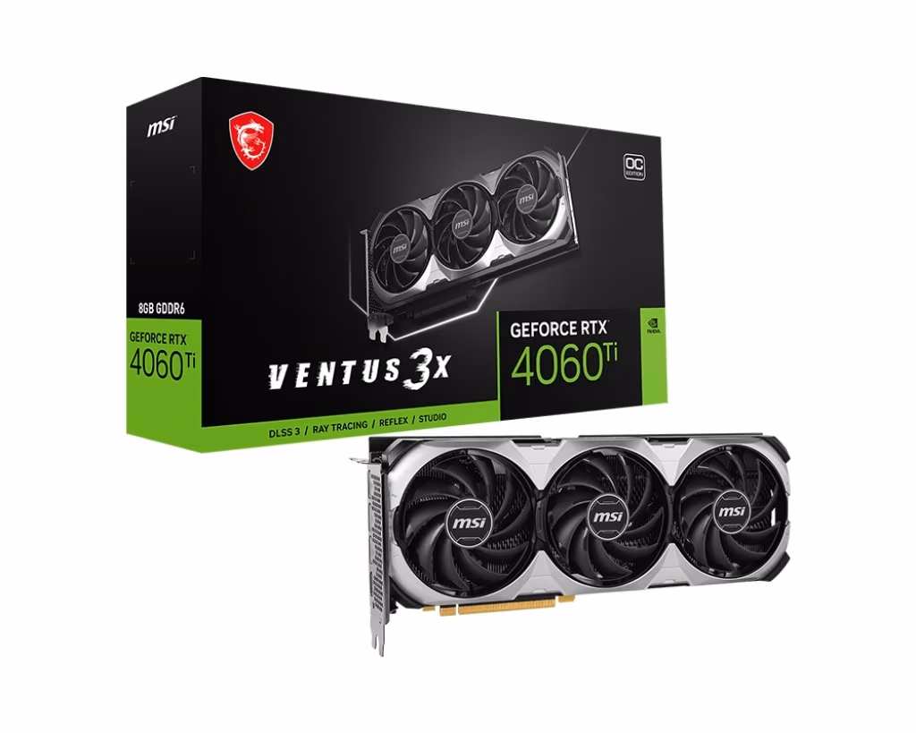 Видеокарта MSI GeForce RTX 4060 Ti VENTUS 3X E 8G OC/ 8GB/ GDDR6/ 128bit 