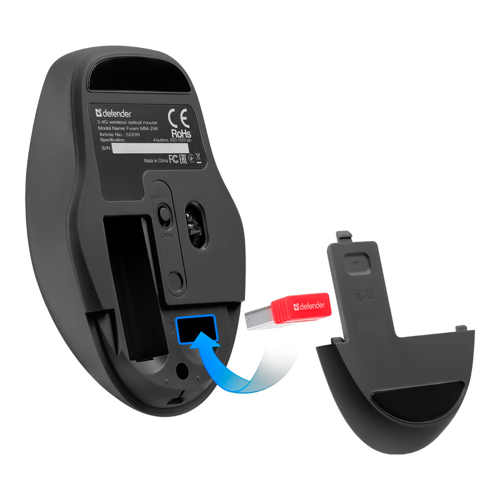 Mouse fara fir Defender Feam MM-296 Rosu photo 3