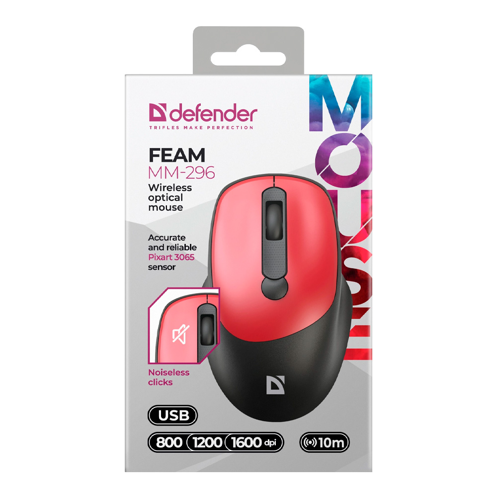 Mouse fara fir Defender Feam MM-296 Rosu photo 5