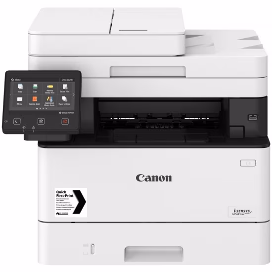 MFD Canon i-Sensys MF443DW, Mono Printer/DADF/Duplex/Scanner/,Net,WiFi, A4, 1200x1200 dpi, 38ppm, Up to 80k ,1Gb, Scan 9600x9600dpi-24 bit, 12.7 cm LCD,Paper Input 250-sheet tray, 100-sheet tray, USB 2.0, Cartridge 057/057H (3100/10000 pages* 5%)