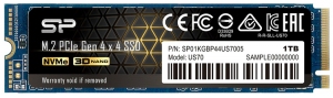 M.2 NVMe SSD 1.0TB Silicon Power US70, Interface: PCIe4.0 x4 / NVMe1.3, M2 Type 2280 form factor, Seq Reads 5000 MB/s, Seq Writes 4400 MB/s, MTBF 1.8mln, ASPM&APST, LDPC, RAID, HMB, SLC + DRAM Cache, E2E DataProtect, Phison PS5016-E16-32, 3D NAND TLC thumbnav 1