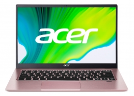 ACER Swift 1 Sakura Pink (NX.A9UEU.00B), 14.0" IPS FHD (Intel Pentium Silver N6000 4xCore 1.1-3.3GHz, 8GB (1x8) LPDDR4 RAM, 256GB PCIe NVMe SSD, Intel UHD Graphics, CR, WiFi6-AX/BT5.1, FPS, Backlit, 3cell, HD Webcam, RUS, No OS, 1.3kg, 14.95mm) thumbnav 1