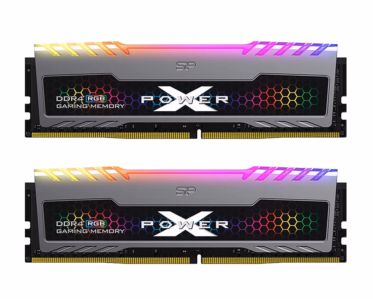 16GB (Kit of 2*8GB) DDR4-3600 Silicon Power XPOWER Turbine RGB DDR4 Gaming UDIMM, PC28800, CL18, 1Gx8, 1.35V, Intel® XMP, Up to 10-layer PCBs, Large heat spreader, Dynamic thermal heatsink mechanism