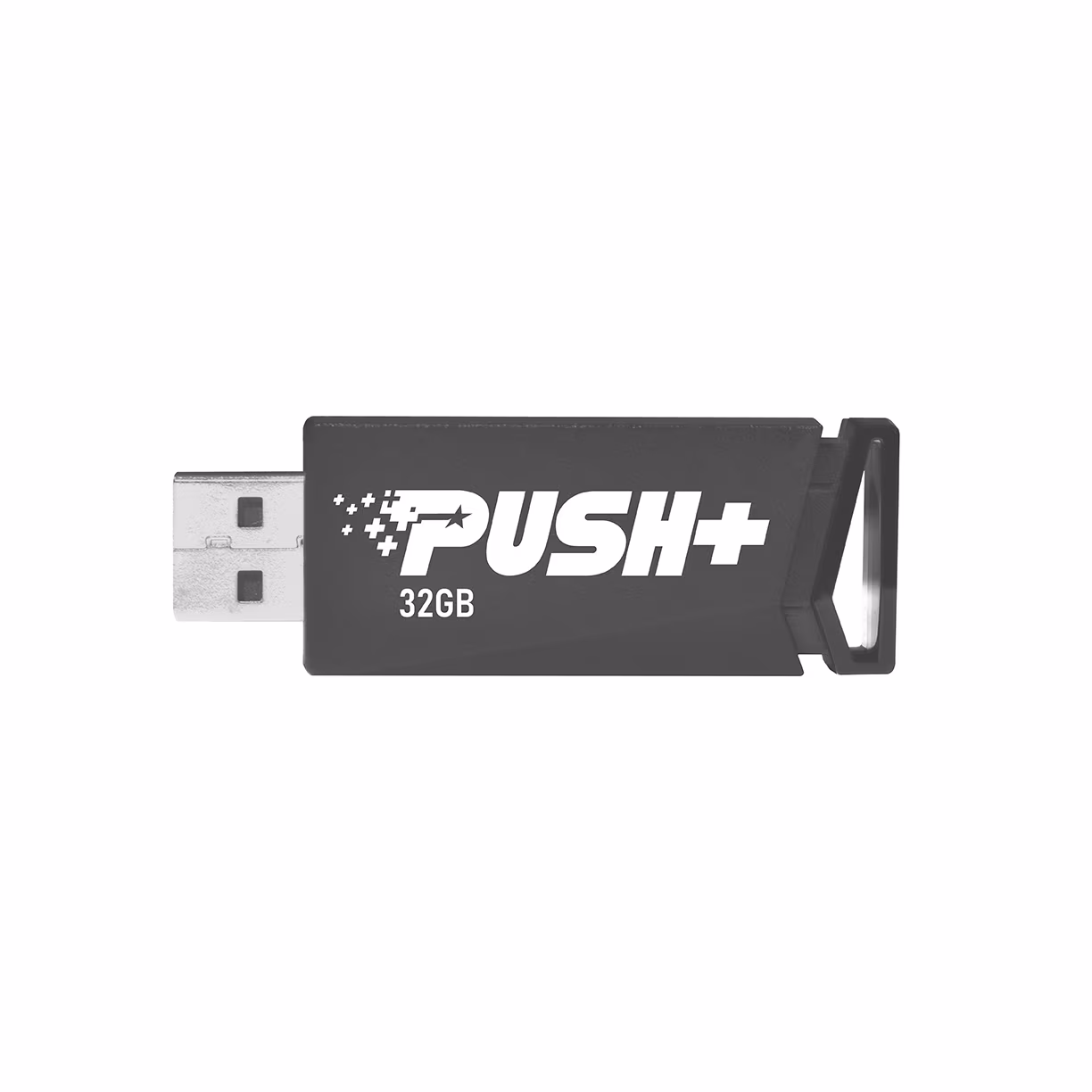 32GB USB3.2 Patriot PUSH+ Black, Capless design, Light weight of 10g (Read 45 MByte/s, Write 18 MByte/s) 