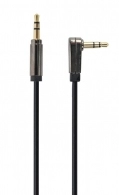 Audio cable Right angle 3.5mm -1m - Cablexpert CCAPB-444L-1M, 3.5mm stereo plug to 3.5mm stereo plug,1 meter cable, gold plated connectors, blister