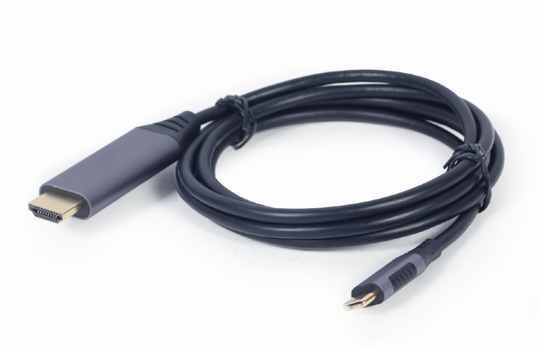 Cable Type-C to HDMI - 1.8m - Cablexpert CC-USB3C-HDMI-01-6, 1.8m, USB Type-C to HDMI display adapter cable, Supported resolutions: HDMI up to 4K at 60 Hz, Space Grey photo 2