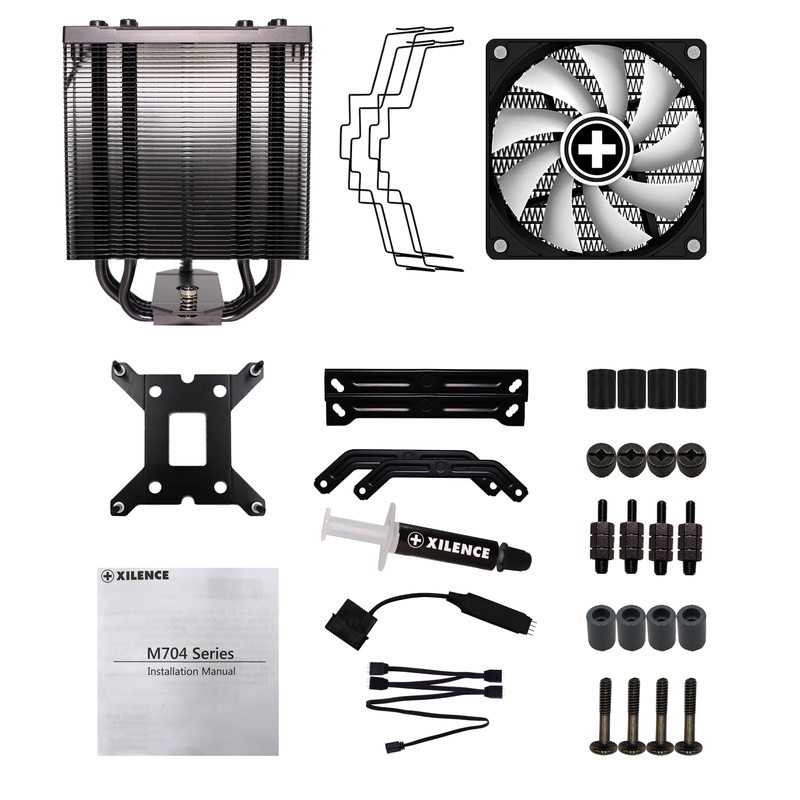 Sisteme de racire XILENCE XC056 ”M704PRO.ARGB” Performance A+ Series / Universal / 180W / 500~1500rpm, 18.0~30.2dBA / 68.2CFM / Black photo 10