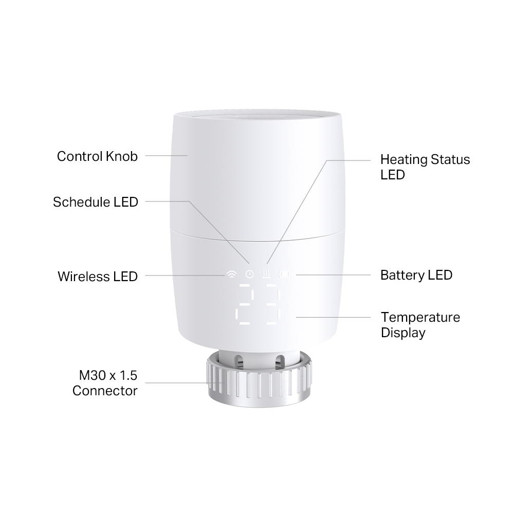 Умный термостатический радиаторный клапан TP-LINK Kasa KE100, White photo 2