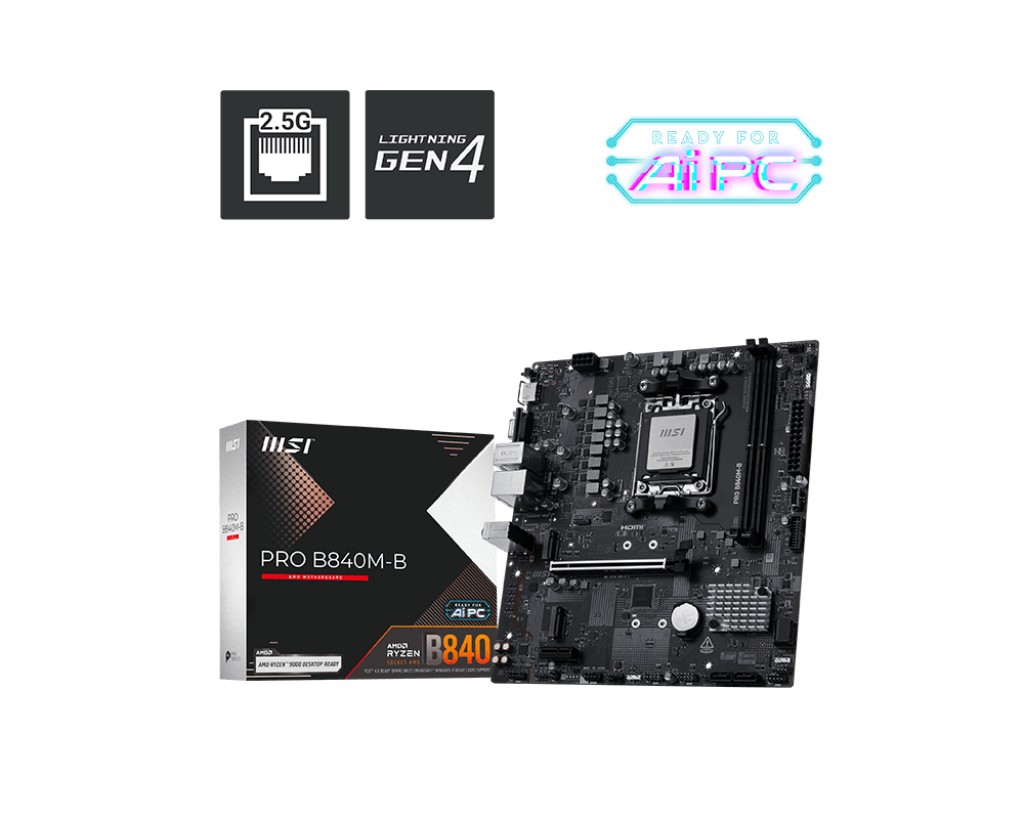 Материнская плата MSI PRO B840M-B / AM5 / B840 / DDR5 / mATX photo 1