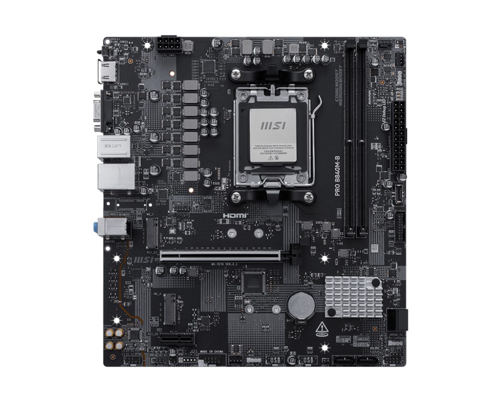 Материнская плата MSI PRO B840M-B / AM5 / B840 / DDR5 / mATX photo 2