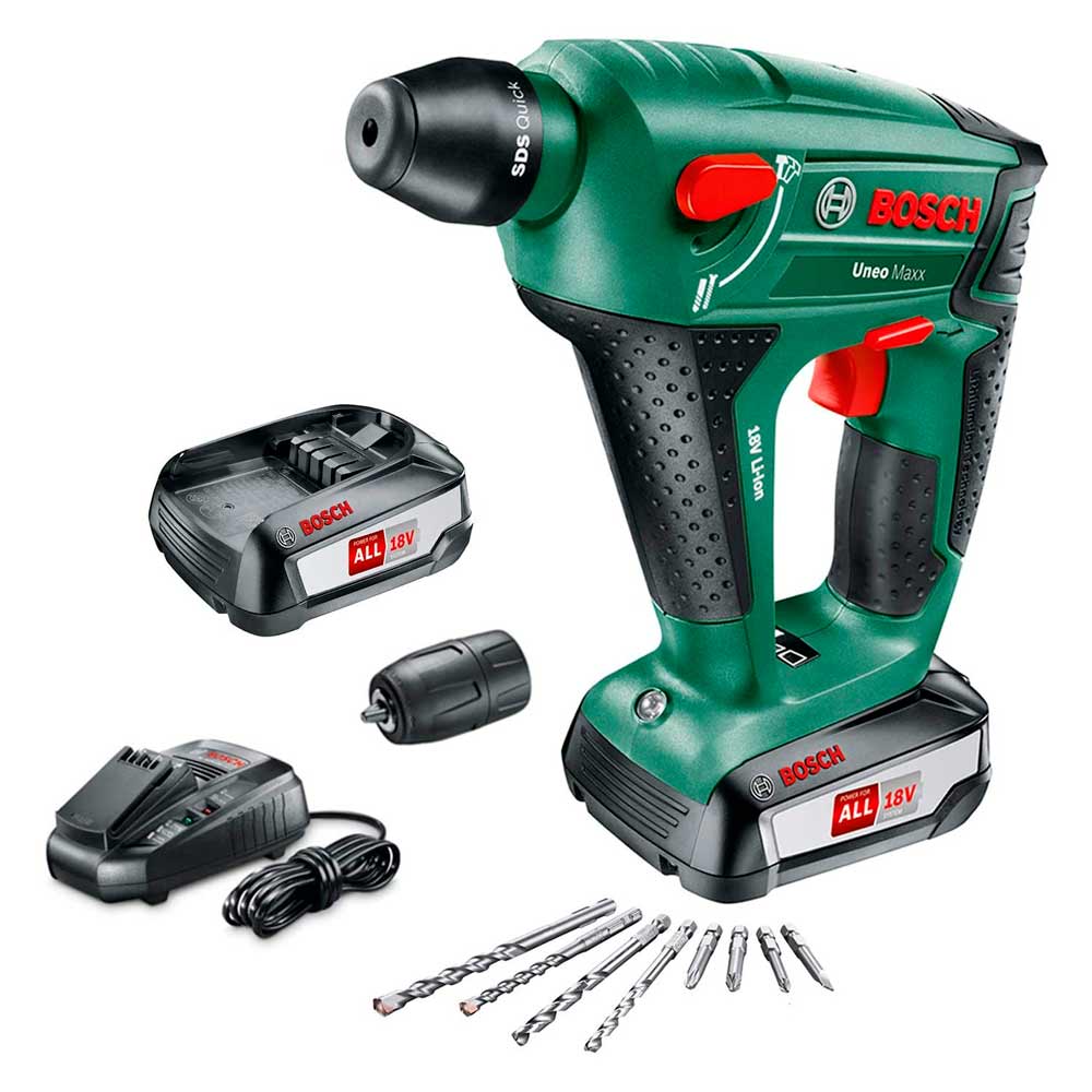 Ciocan rotopercutor acumulator Bosch UNEO Maxx 18V 2x2.5Ah, 0603952327 China photo 1 Ciocan rotopercutor acumulator Bosch UNEO Maxx 18V 2x2.5Ah, 0603952327 China photo 1