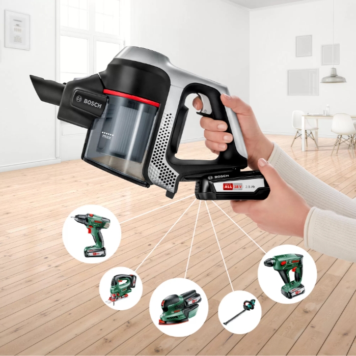 Вертикальный пылесос Bosch BCS612KA2 / 18Вт / Серебристый photo 5