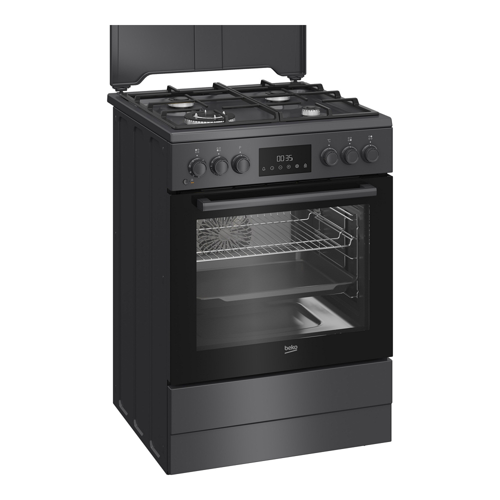 Газовая плита Beko FBSM62320SAC / 4 конфорок / 60 см / Антрацит photo 2