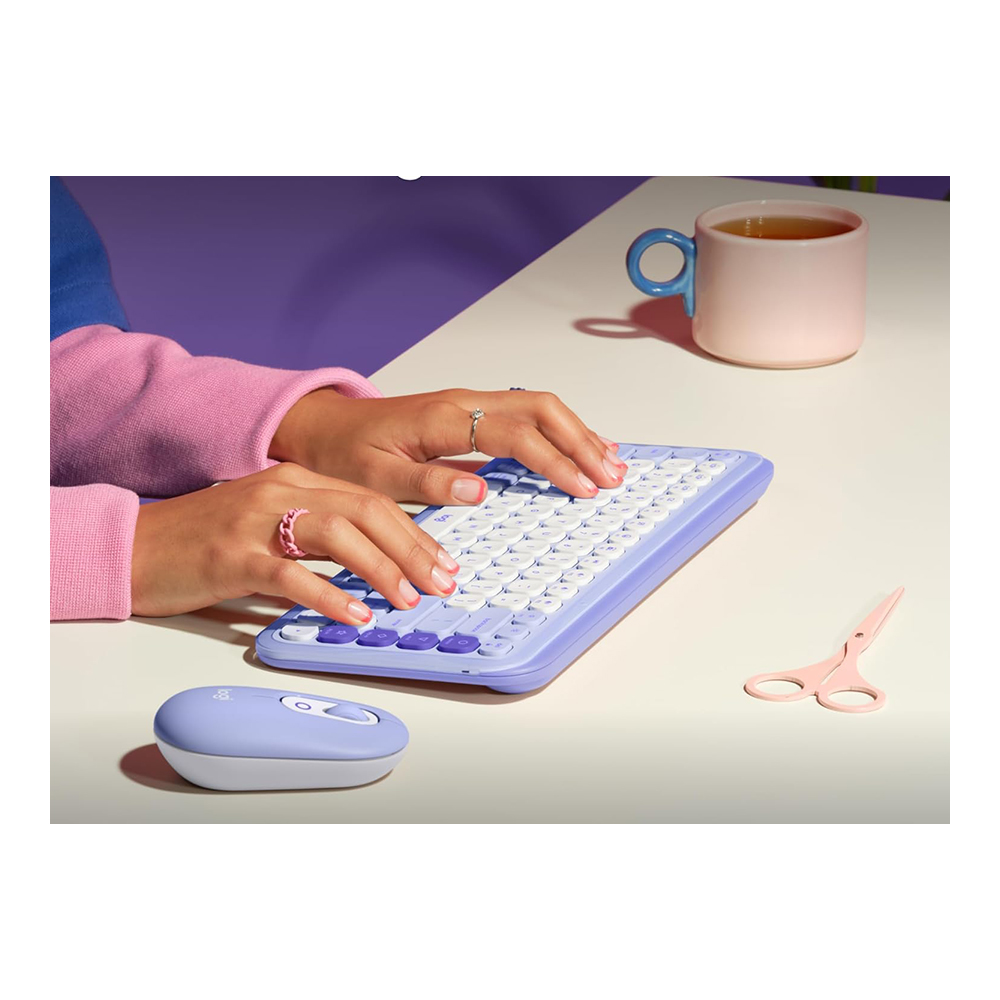 Клавиатура + мышь беспроводная Logitech POP ICON COMBO LILAC (920-013078) / Мембранная photo 9