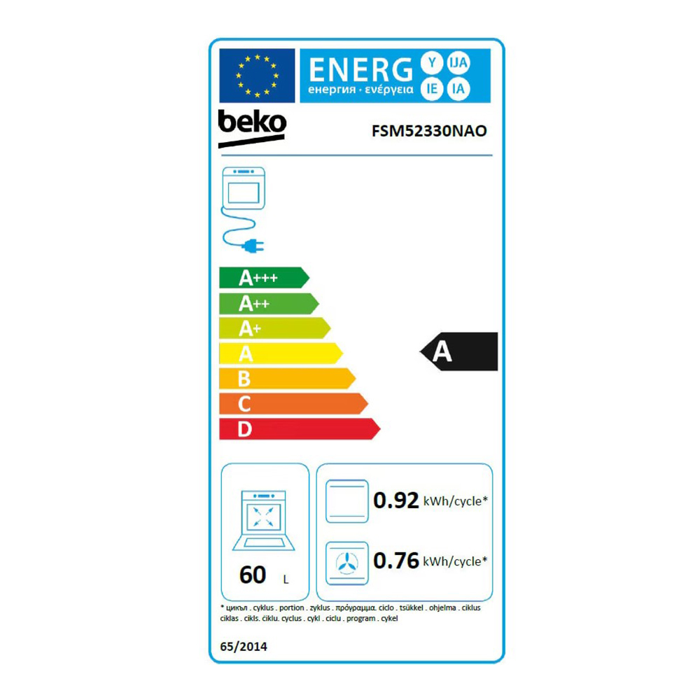 Газовая плита Beko FSM52330NAO / 4 конфорок / 50 см / Черный photo 7