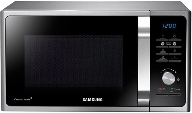 Микроволновая печь соло Samsung MS23F302TAS/BW, 23 л, 1150 Вт, Серебристый