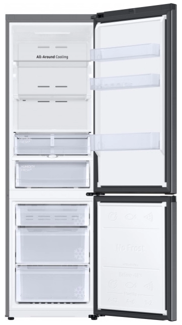Холодильник с нижней морозильной камерой Samsung RB36T674FB1, 360 л, 193.5 см, A+, Серебристый