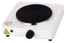 Plita de masa electrica Akita YQ100B1, 1 arzatoare, 1000 W, Alb