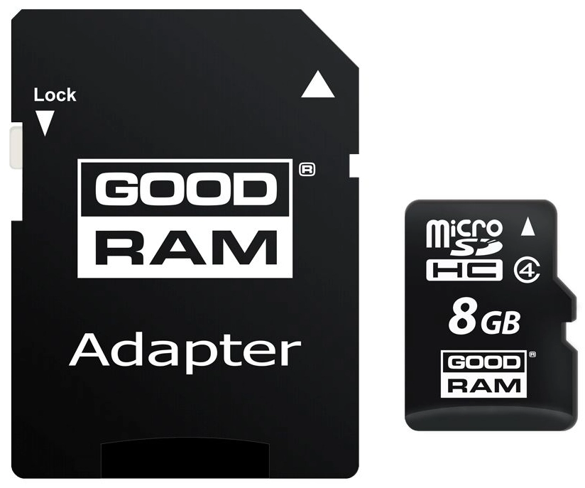 Card de memorie MicroSD+SD adapter GoodRam 8Gb class 4 (M40A-0080R11)