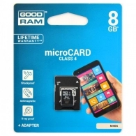 Карта памяти MicroSD+ SD adapter GoodRam 8Gb class 4 (M40A-0080R11)