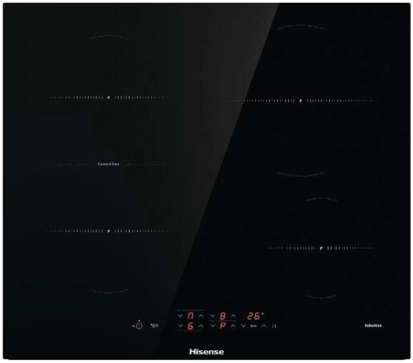 Встраиваемая индукционная панель Hisense I6433CB7, 4 конфорок, Черный