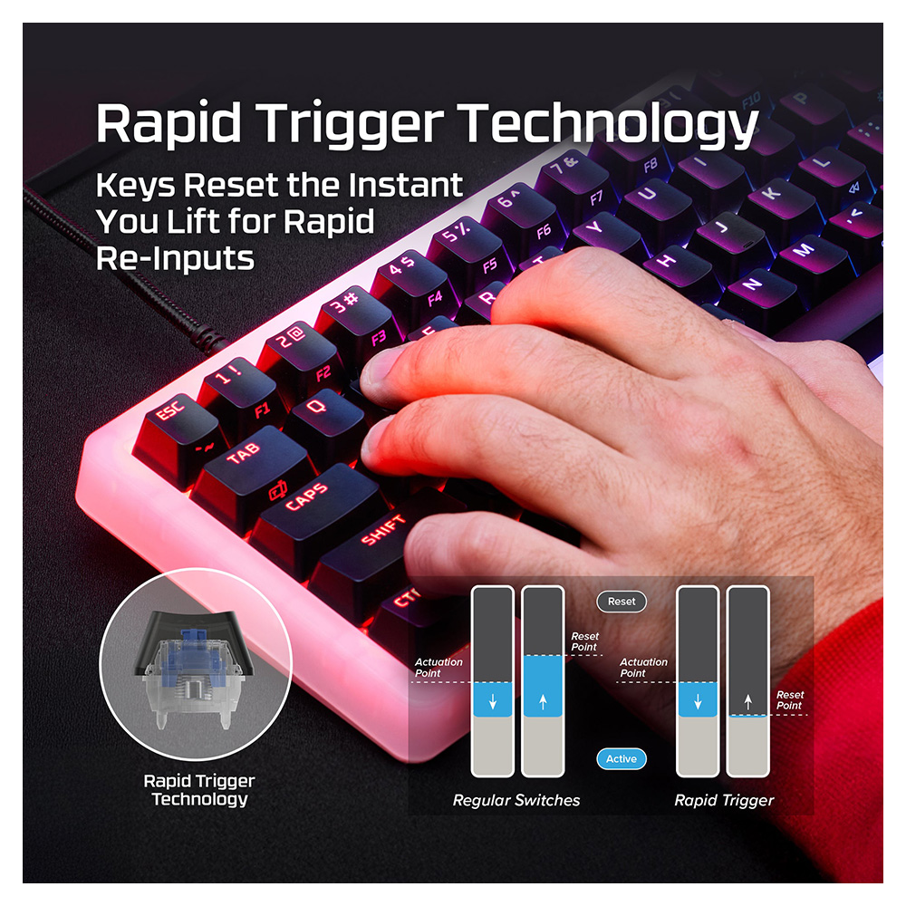 Tastatura cu fir HyperX Alloy Origins 2 PRO 65 Magnetic Gaming Keyboard (US Layout), Black, BN7S3AA#ABA photo 5