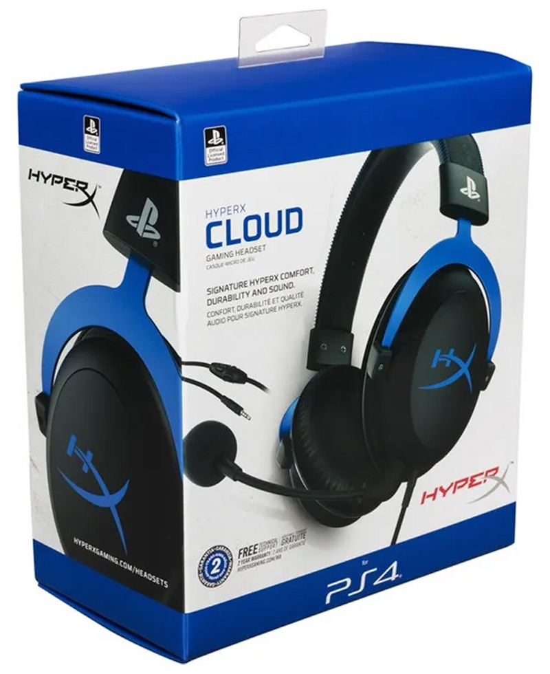 Căști HyperX Cloud PS Negru cu аlbastru Cu fir / Gaming / Negru cu аlbastru photo 2