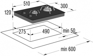 Встраиваемая  газовая панель Gorenje GC340BC thumbnav 3