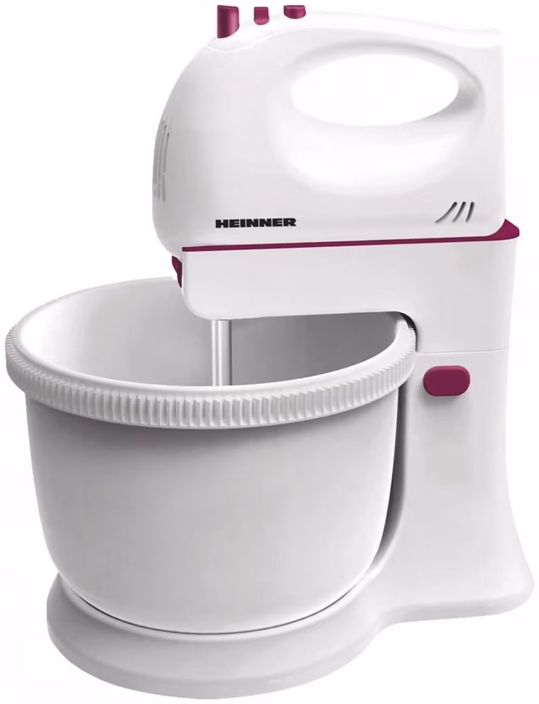 Миксер Heinner HMB350BG, 5 скоростей, Белый 