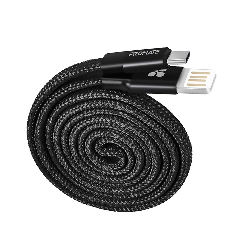 Cablu USB-A - USB Type-C Promate Coiline-C Black 1.2 /1.2m /Negru photo 3