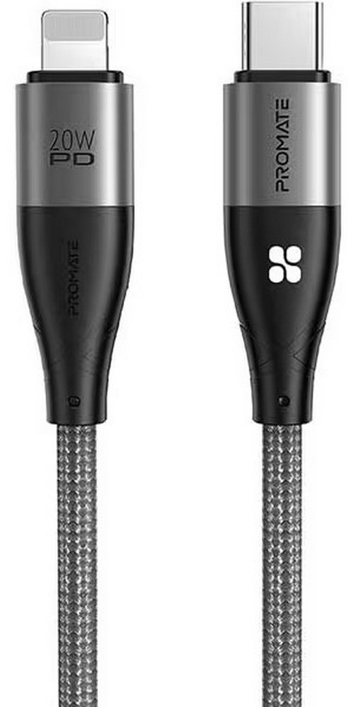 Кабель USB Type-C - Lightning Promate AISICORDPD20BK 1.2 /1.2м /Черный photo 1 Кабель USB Type-C - Lightning Promate AISICORDPD20BK 1.2 /1.2м /Черный photo 1