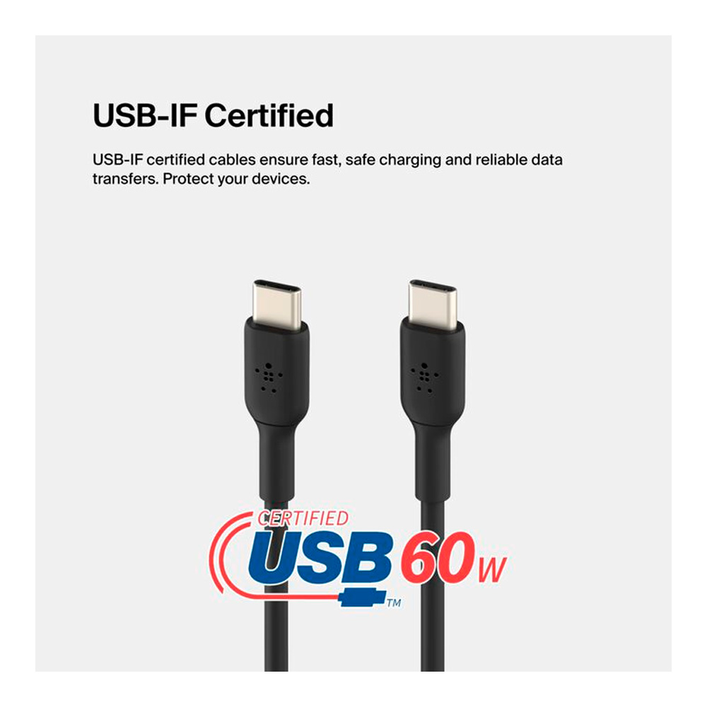 Кабель USB Type-C - USB Type-C Belkin BoostCharge, 2m, Black (CAB003BT2MBK) photo 5