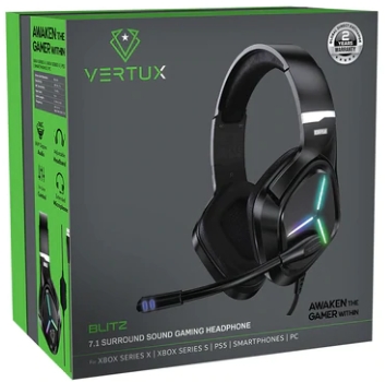 Наушники Vertux Черный Проводные / Игровой / Черный photo 2
