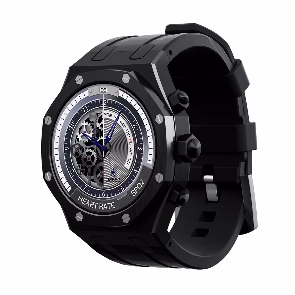 Charome Smart Watch HD Call T12 Amoled, Black 