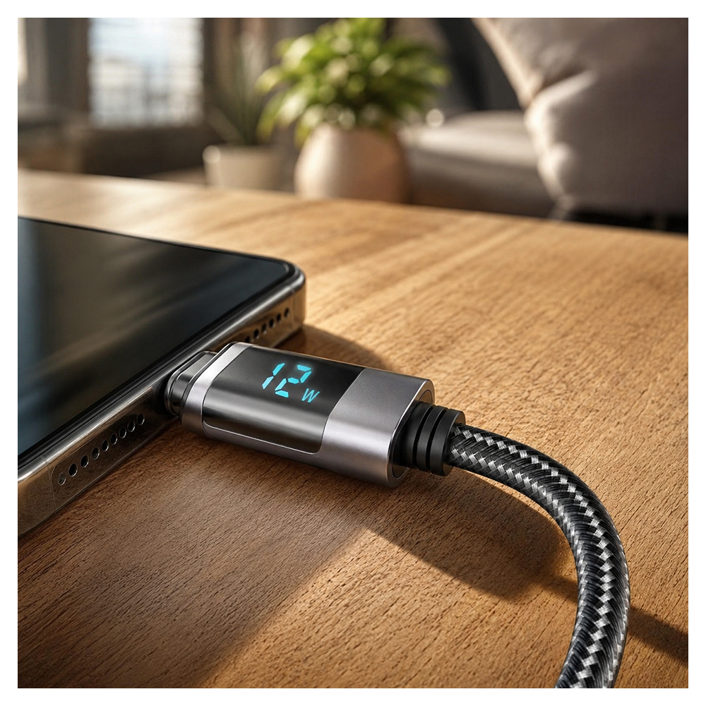 Cablu USB-C - Lightning Helmet HMTCCTL30WLDBK 1.2 /1.2m /Negru photo 5