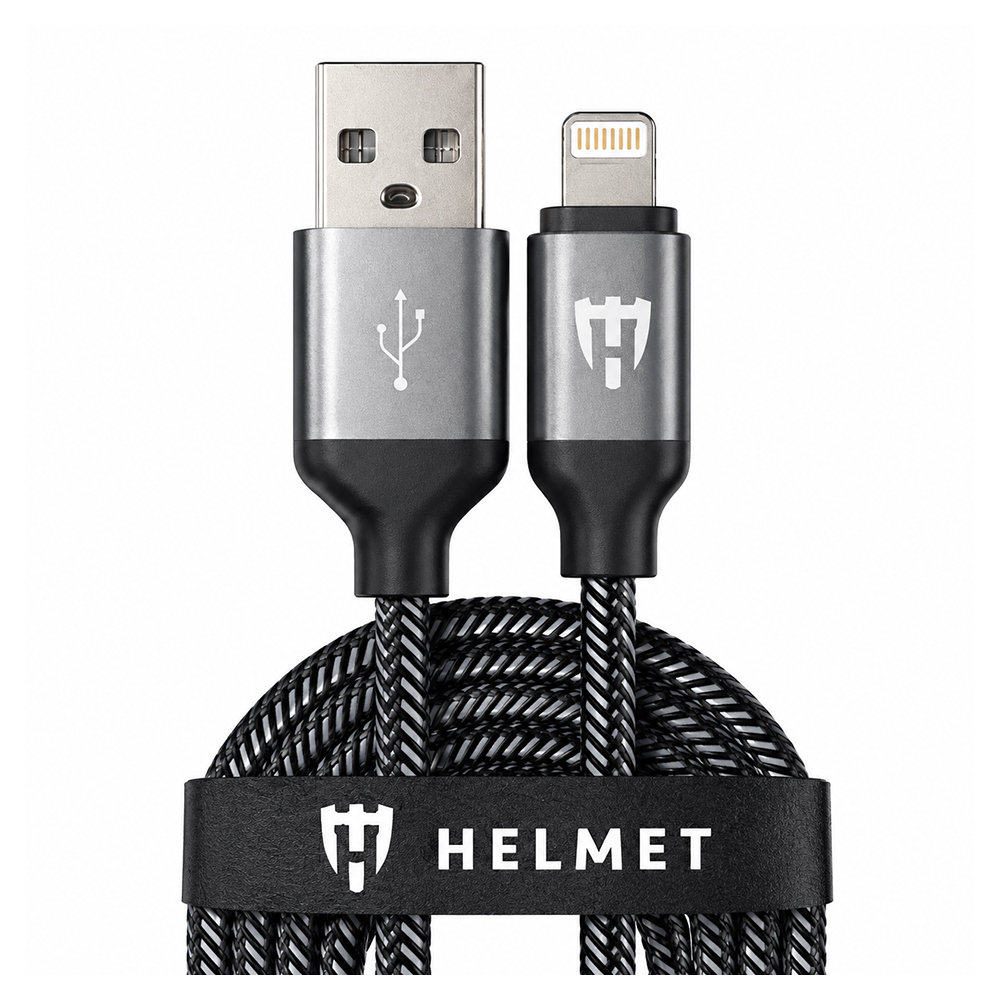 Cablu USB-A - Lightning Helmet HMT-CULNLWHBK 2 /2m /Sur photo 1