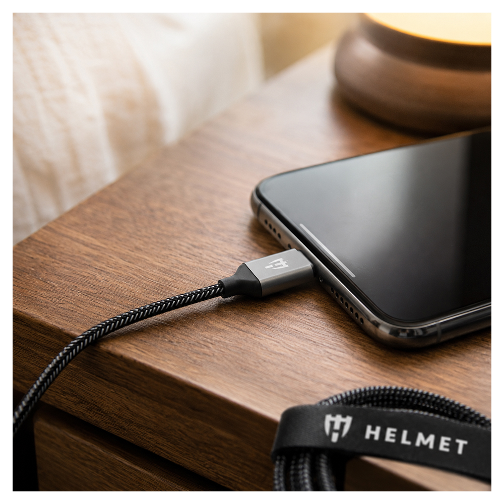 Cablu USB-A - Lightning Helmet HMT-CULNLWHBK 2 /2m /Sur photo 6